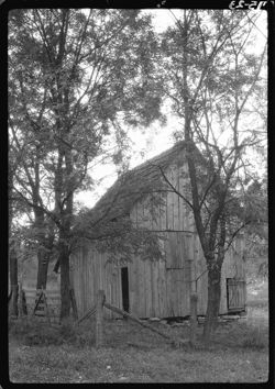 Old barn, across from Ham Taggart's, old court house foundation