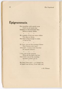 "Epigrammata," J.H. Pittman