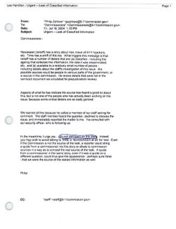 Email from Philip Zelikow to Commissioners re Urgent -- Leak of Classified Information, July 16, 2004, 1:18 PM