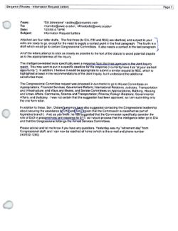 Email from Bill Johnstone to Lee Hamilton and Ben Rhodes re Information Request Letters, January 23, 2003