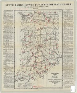 Where shall we go? : map showing points of interest in Indiana , information on hotels, trains and accommodations in state parks
