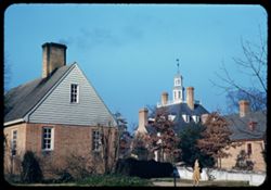 Jean at Colonial Williamsburg,  Governor's Palace in center, back
