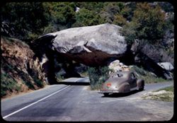 Rock over road in Sequoia Nat'l Park. California.