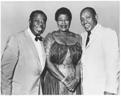 Ella Fitzgerald with Louis Armstrong and Lionel Hampton