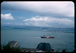 A Luckenbach freighter inbound toward Embarcadero seen from Telegraph Hill San Francisco Cushman