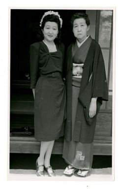 Two women standing together