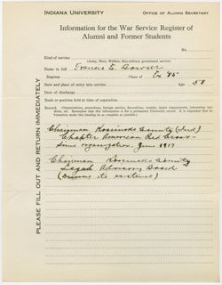 Bowser, Francis E. - Red Cross and Non-military gov't service