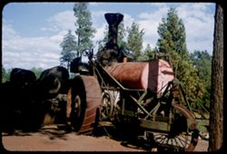 Old traction engine of loggers Big Wheels, near Lassen Nat'l Park.
