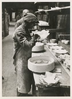 Man baking chinaware