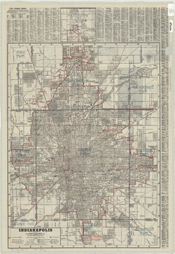 Official indexed Indianapolis street map and road map of Marion County