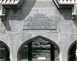 Indiana University Rose Well House, Inscription stone - 1954