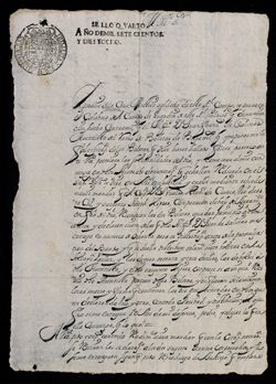 Cruz, Ignacio de la. "Peticion." 1718