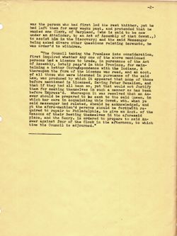 Minutes of the Provincial Council of Pennsylvania, from the Organization to the Termination of the Proprietary Government, Vol. II, pp. 403-404. (Typed Transcription)Full Text from Internet Archive