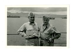 Jack and Roy Howard in uniform on ship