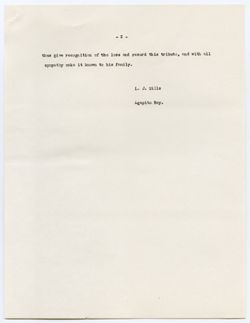 Memorial Resolution for Arthur Blank Leible, ca. 15 November 1955