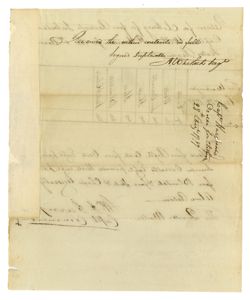 1797, Aug. 28 - Harrison, William Henry, 1773-1841, pres. U.S. Fort Washington. Requisition of clothing for four recruits.