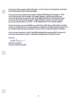 Letter from Marlene M. Johnson, Executive Director and CEO of NAFSA: Association of International Educators, to Lee Hamilton, February 2, 2004 (faxed February 5, 2004), February 5, 2004