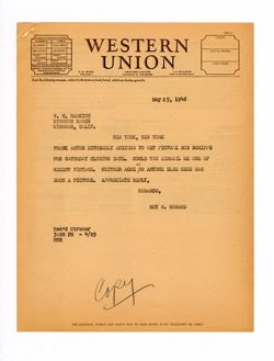 25 May 1948: To: William W. Hawkins. From: Roy W. Howard.