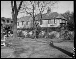 Antique house bordering city park