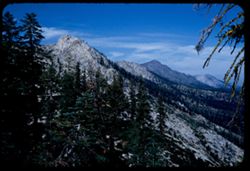 Mountain ridge NW from Echo Lake. Sierra Nevada. California.