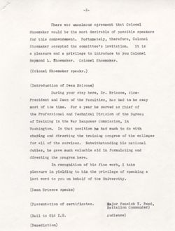 "Remarks at the A.S.T. Commencement." -Indiana University. Aug. 30, 1944