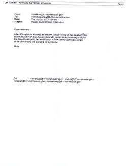 Email to Commissioners from Philip Zelikow re Access to Joint Inquiry Information, April 29, 2003