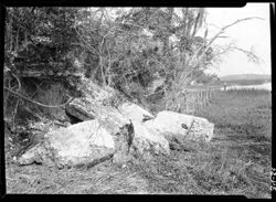 View of jumbled walls, old tide mill, Lake place