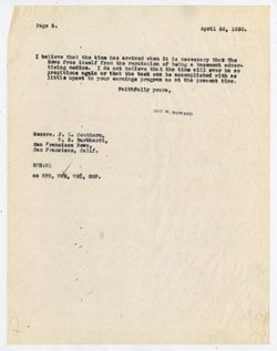26 April 1930: To: Joseph L. Cauthorn & William N. Burkhardt. From: Roy W. Howard.