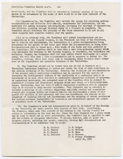 Report of the Committee on Supervision of the Curriculum, ca. 26 May 1953