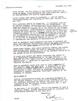 Letter from Robert Gottschalk to Thomas J. Morgan of Celanese Corporation re APLA Patent Law Committee, November 23, 1979