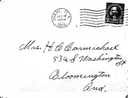 Addressed to Mrs. H.C. Carmichael, from H.C. Carmichael, December 9, 1925. Envelope included.