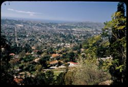 View across upper part of Santa Barbara, Calif from top of Franceschi Park