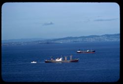 Ships in bay below Telegraph Hill San Francisco