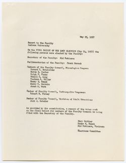 Report of the Committee on Elections, 25 May 1957