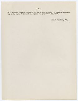 Memorial Resolution for Lester A. Smith, ca. 01 December 1959