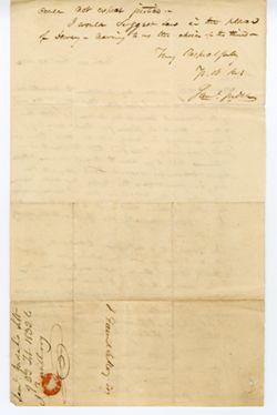 Judah, Samuel, Vincennes. To Joseph Fauntleroy, Esq., [New Harmony]., 1832 Feb. 22