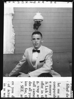 Boy dressed for prom, unidentified