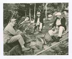 Frank Morrison, Harry Wisner, and Mark Ferree at a camp