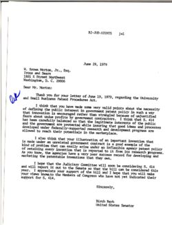 Letter from Birch Bayh to W. Brown Morton, Jr., June 29, 1979