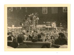 Crowd and scaffolding at 1956 Republican National Convention