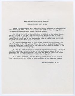 Memorial Resolution for William F. Molt, ca. 01 April 1958