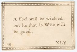 45. A fool will be wicked