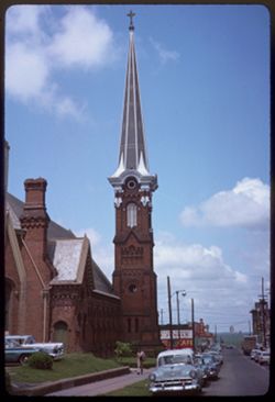 Tall church steeple Vicksburg, Miss.