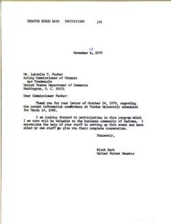 Letter from Birch Bayh to Lutrelle F. Parker, November 13, 1979