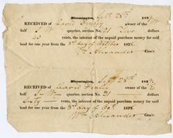 Receipts of interest on land, 1827-1839