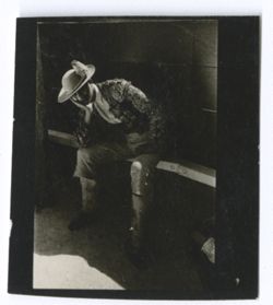 Item 0610. Picador seated on a bench, head in hand. See also Items 133-135 above.