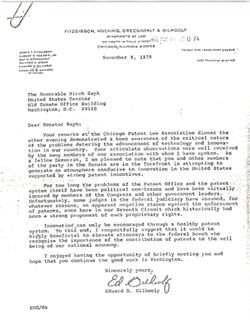 Letter from Edward D. Gilhooly to Birch Bayh, November 9, 1979