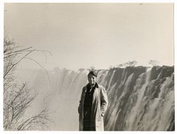Coughlan in front of Victoria Falls