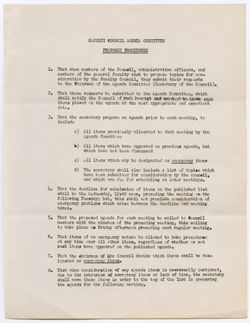 Report of the Agenda Committee on Proposed Procedures, ca. 04 December 1951