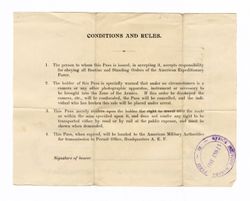 11 October 1918: Paris travel permit for Roy W. Howard.